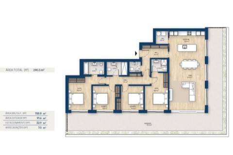 Apartamento T4 com terraço em construção