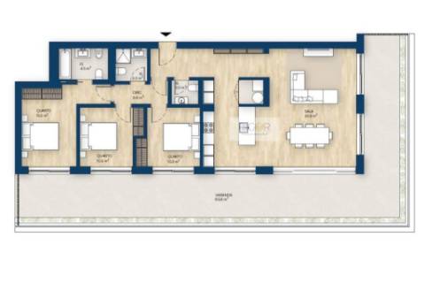 Apartamento T3 com terraço em construção