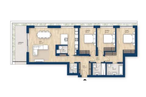 Apartamento T3 com varanda em construção