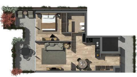 Apartamento T1 mobilado e equipado junto á rotunda AEP e estrada da Circunvalação