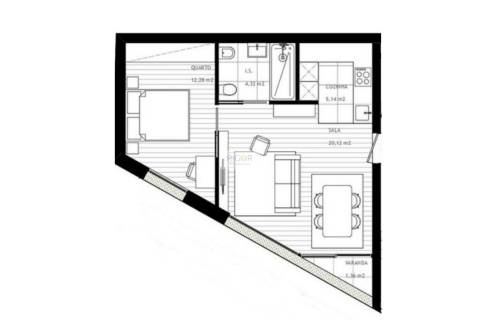 Apartamento T1 com varanda no coração de Leça da Palmeira