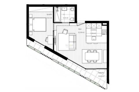 Apartamento T1 com varanda no coração de Leça da Palmeira