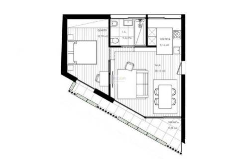 Apartamento T1 com varanda no coração de Leça da Palmeira