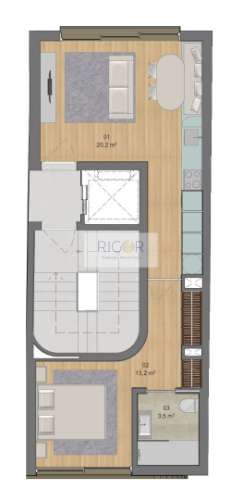 Apartamento T1 novo em Matosinhos sul a 600mts da praia e 50mts do Metro, pronto a habitar