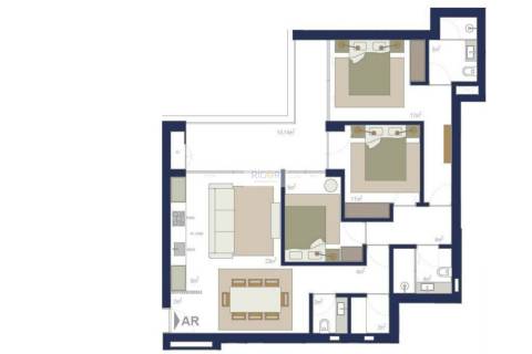 Apartamento T3 com varanda em construção em Matosinhos Sul