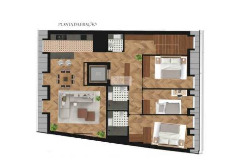 Apartamento T3 com varanda em construção a Cedofeita.