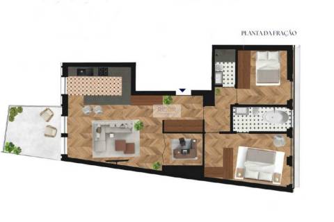 Apartamento T2+1 duas varandas em construção a Cedofeita.