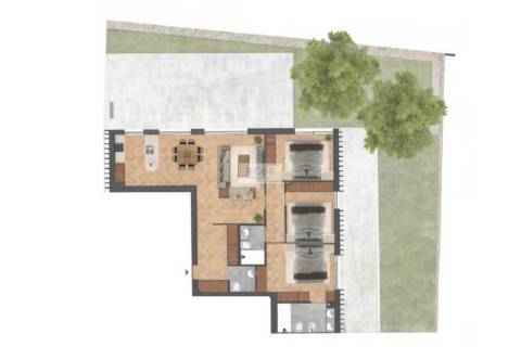 Apartamento T3 com jardim em construção à Boavista