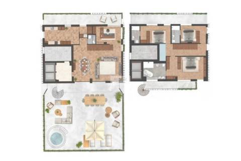 Apartamento T4 dúplex recuado com terraço em construção à Boavista
