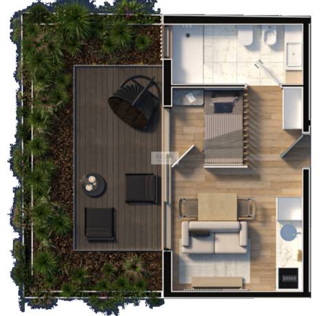 Apartamento T0 com terraço no centro de Matosinhos