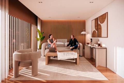 Apartamento T0 com terraço no centro de Matosinhos.