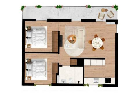 Apartamento T2 com varanda em construção em Campanhã