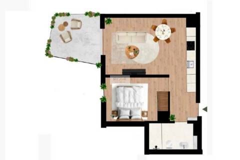 Apartamento T1 com varanda em construção em Campanhã