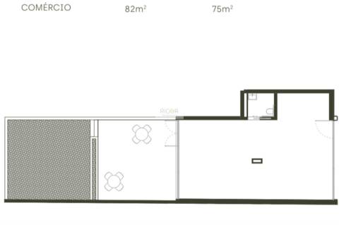 Loja de 82m2 com terraço e jardim exterior a poente a 500mts da praia de Matosinhos