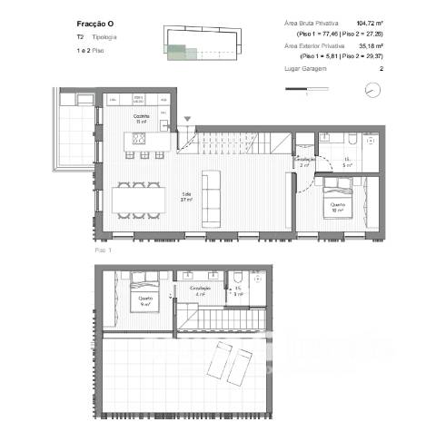 Apartamento T2 DUPLEX Venda em Leiria, Pousos, Barreira e Cortes,Leiria
