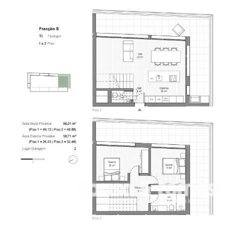 Apartamento T2 DUPLEX Venda em Leiria, Pousos, Barreira e Cortes,Leiria