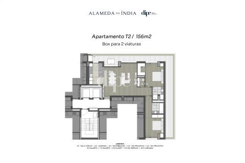 Apartamento T2 novo no centro da cidade