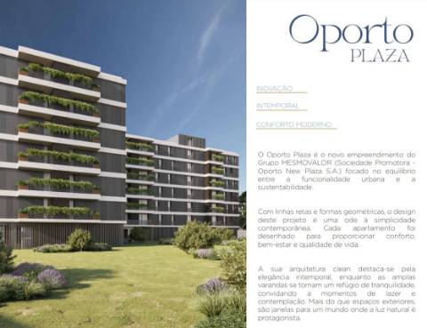 T2 Novo no empreendimento OPORTO PLAZA na zona do Jardim da Arca D´Água no Porto!