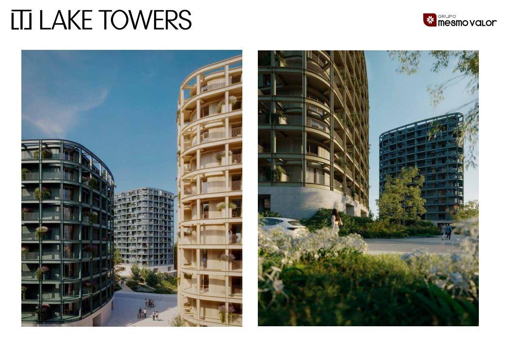 T1 Smart Novo, com varanda e lugar de Garagem, no Empreendimento Lake Towers, na Arca D´Água, no Por