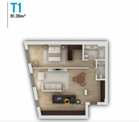 Apartamento T1 de Luxo à Beira-Mar, para venda, em Vila do Conde NOVA Imobiliária