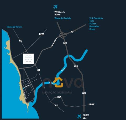 Apartamento T2 de Luxo à Beira-Mar, para venda, em Vila do Conde NOVA Imobiliária