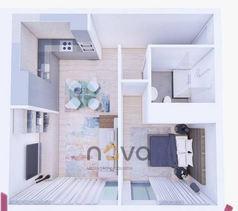Apartamento T1 novo em Ponte da Barca