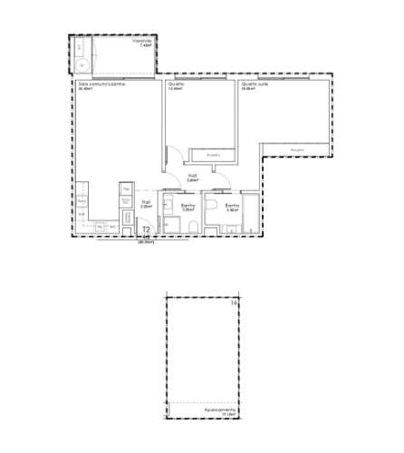 Apartamento T2  em São João da Madeira