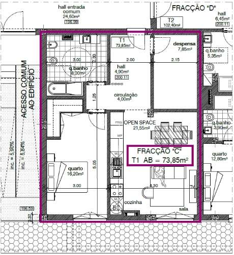 Apartamento T1+1 Venda em Oliveira de Azeméis, Santiago de Riba-Ul, Ul, Macinhata da Seixa e Madail,Oliveira de Azeméis