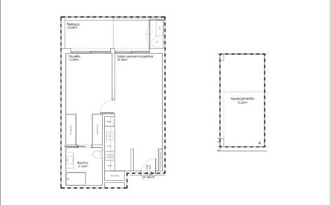 Apartamento T1 NOVO em São João da Madeira