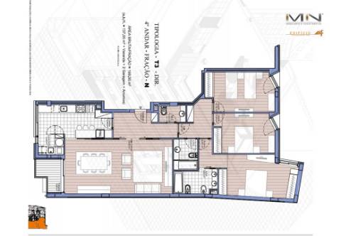 Apartamento T3 Novo  - Garagem fechada - Varandas- Centro da Maia