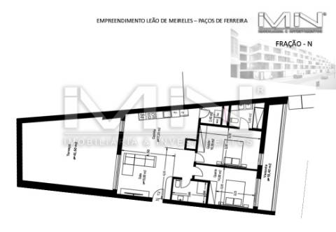 Apartamento T2 com Terraço - Centro de Paços
