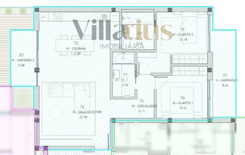 Apartamento T2 na Praia da Consolação