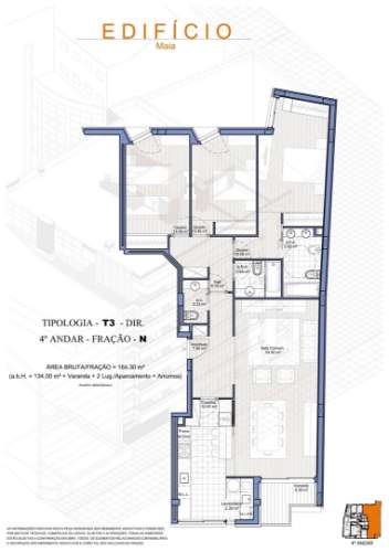Apartamento T3 último piso no centro da cidade