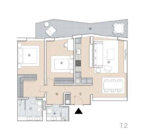 T2 com varanda Boss Gardens em Paranhos