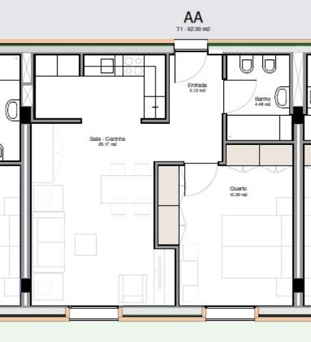 Apartamento T1, com Lugar de Garagem ao Polo Universitário de Guimarães