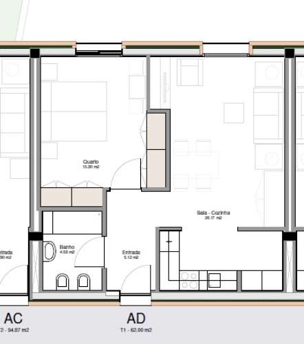 Apartamento T1, com Lugar de Garagem ao Polo Universitário de Guimarães