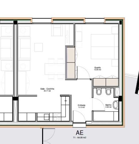 Apartamento T1, com Lugar de Garagem ao Polo Universitário de Guimarães