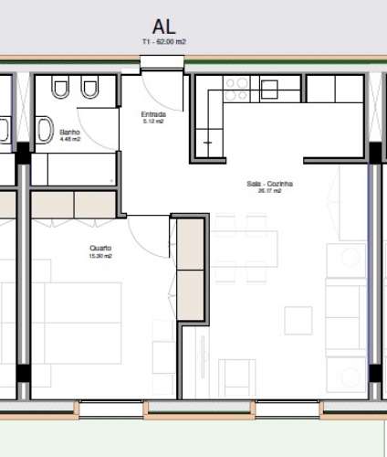 Apartamento T1, com Lugar de Garagem ao Polo Universitário de Guimarães