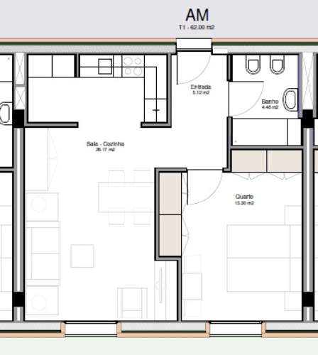 Apartamento T1, com Lugar de Garagem ao Polo Universitário de Guimarães