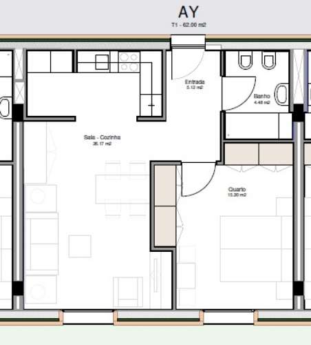 Apartamento T1, com Lugar de Garagem ao Polo Universitário de Guimarães