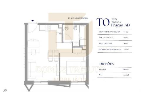 Apartamento T0 com Varanda, em construção, Asprela, Paranhos