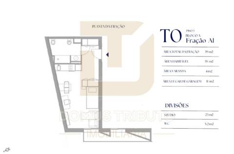 Apartamento T0 com Varanda, em construção, Asprela, Paranhos