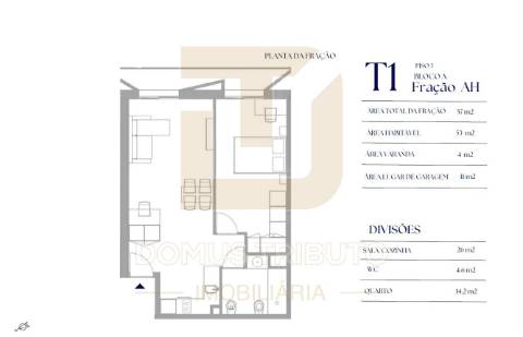 Apartamento T1 com Varanda, em construção, Asprela, Paranhos