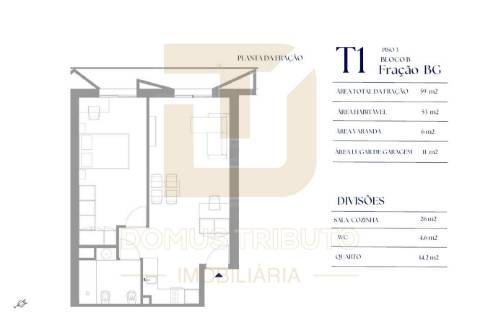Apartamento T1 com Varanda, em construção, Asprela, Paranhos