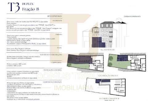 Apartamento T3 Duplex em construção em plena Baixa da cidade do Porto