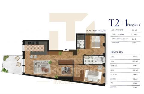 Apartamento T2+1 em construção em plena Baixa da cidade do Porto