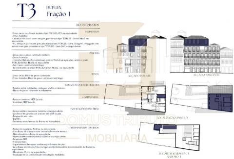 Apartamento T3 Duplex em construção em plena Baixa da cidade do Porto