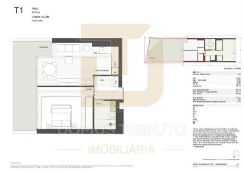 Apartamento T1, de Luxo, com terraço a 100metros da Praia de Matosinhos