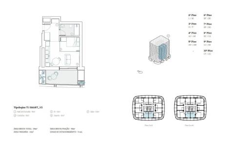 Apartamento T1 Smart com varanda, estacionamento, em construção, Arca D´água, Paranhos