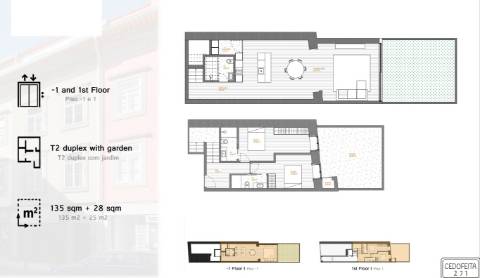 Apartamento T2 Duplex com terraço e jardim privativo – Cedofeita, Porto
